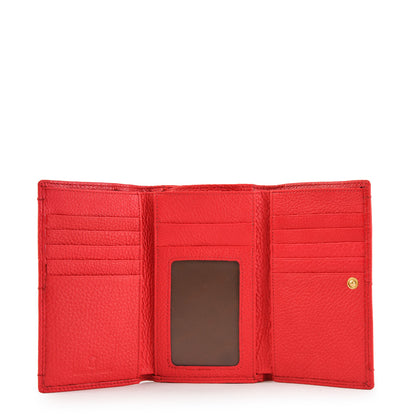 Billetera new eyelet cuero cierre exterior mediana coral