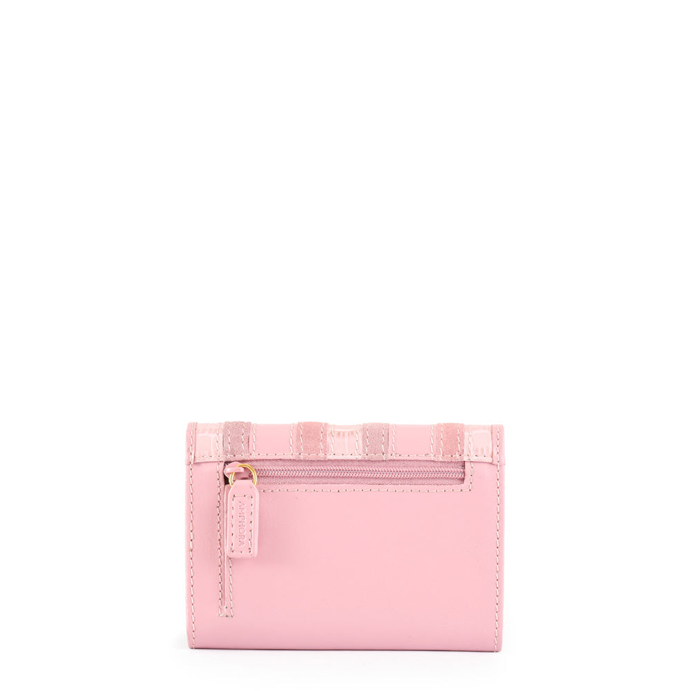 Billetera new stripes cuero mediana rosa viejo