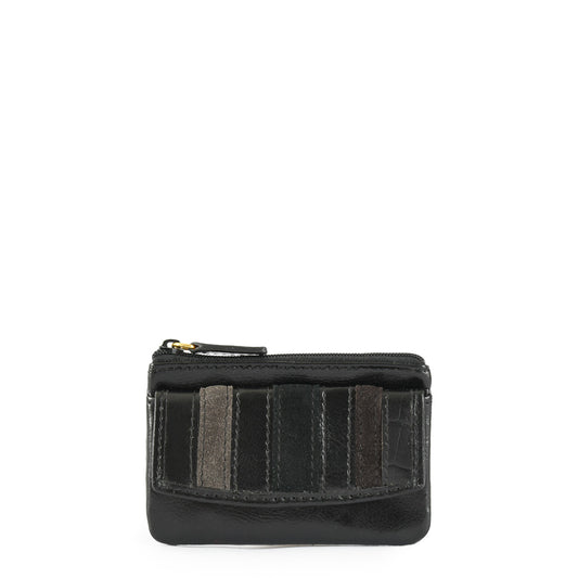 Monedero rectangular stripes negro