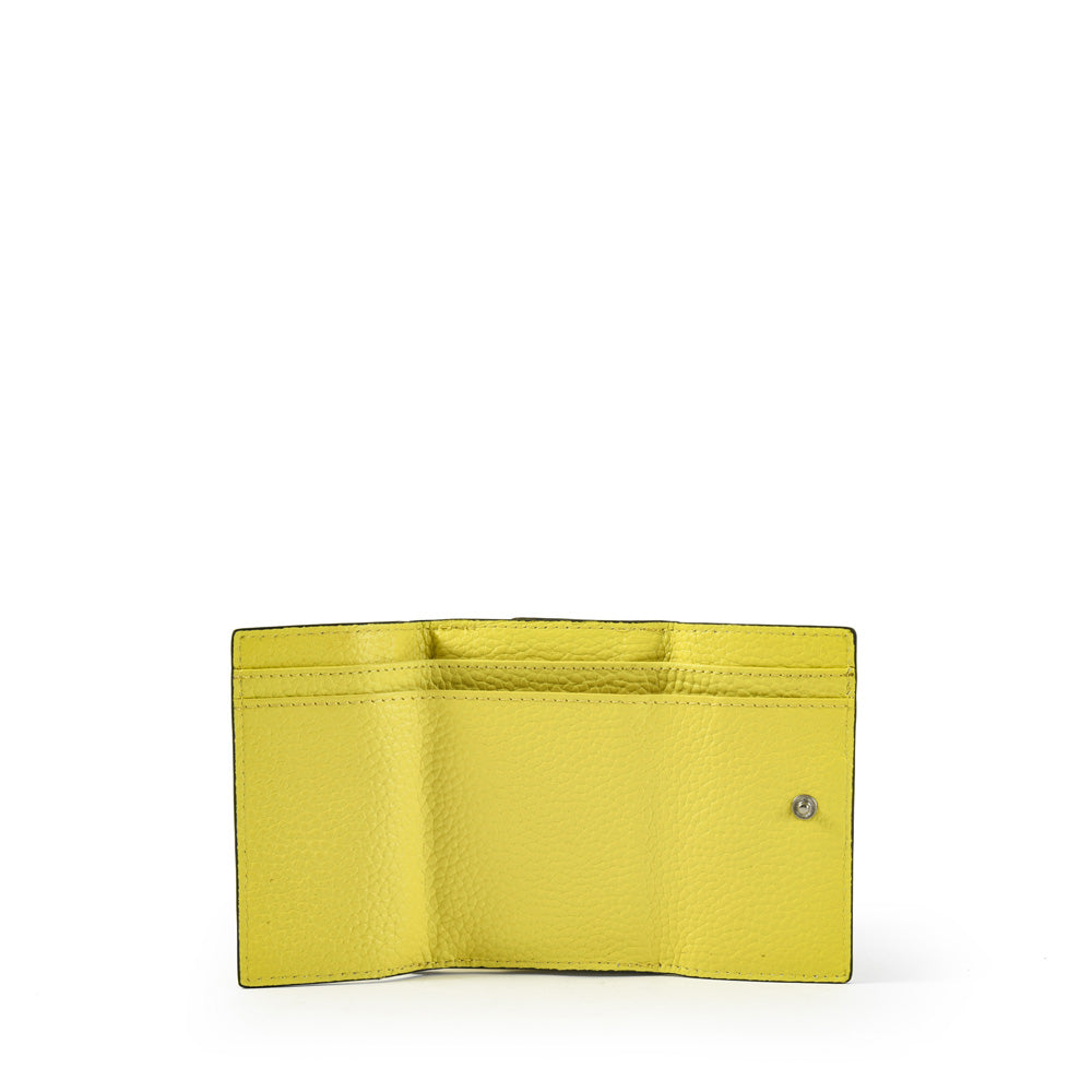 amphora geralda billetera chica doble flap amarillo