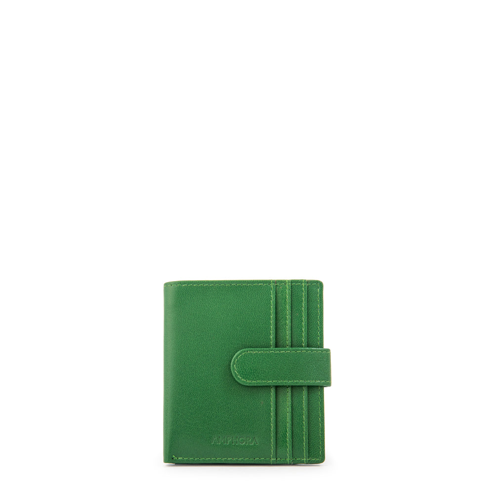 Billetera tarjetero dara cuero verde oliva