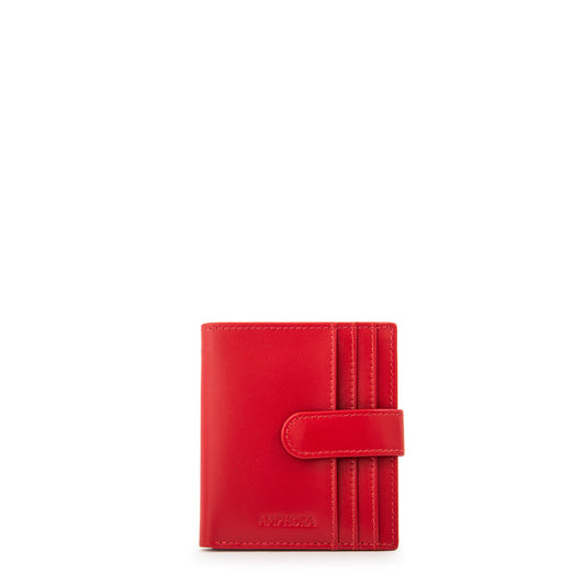 Billetera tarjetero dara cuero rojo