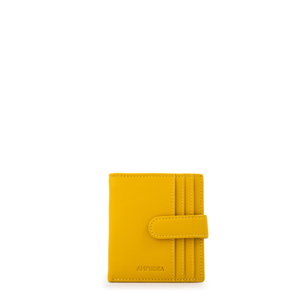 Billetera tarjetero dara cuero amarillo