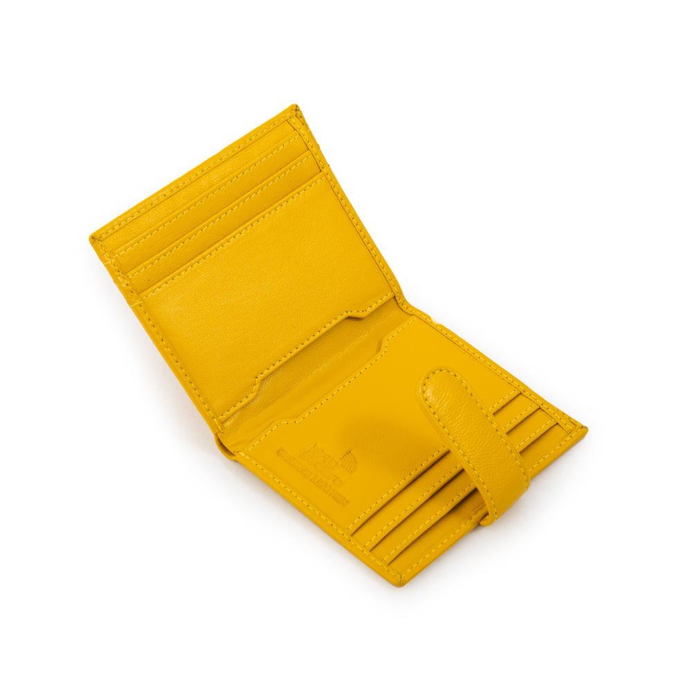 Billetera tarjetero dara cuero amarillo