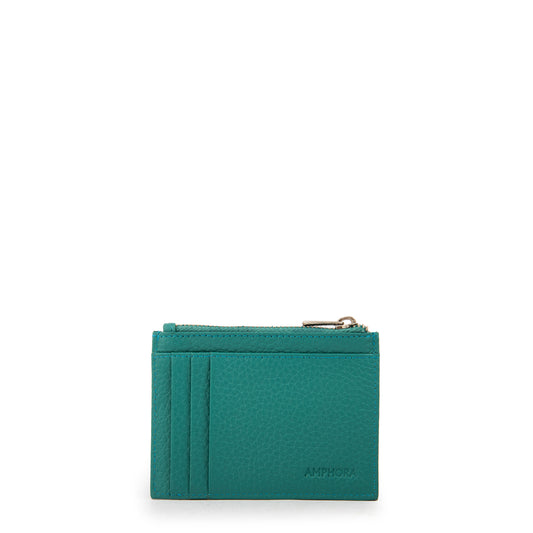 Tarjetero monedero ebba cuero turquesa