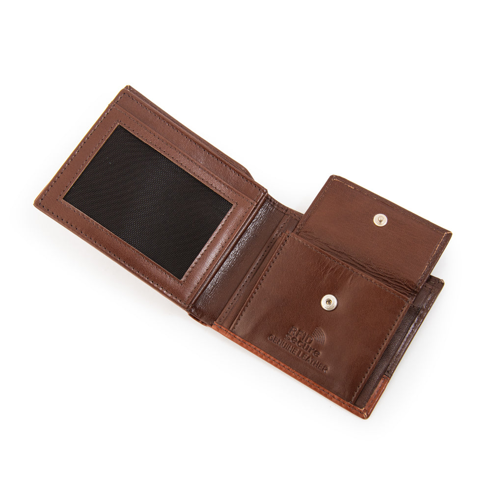 Billetera aike cuero café oscuro