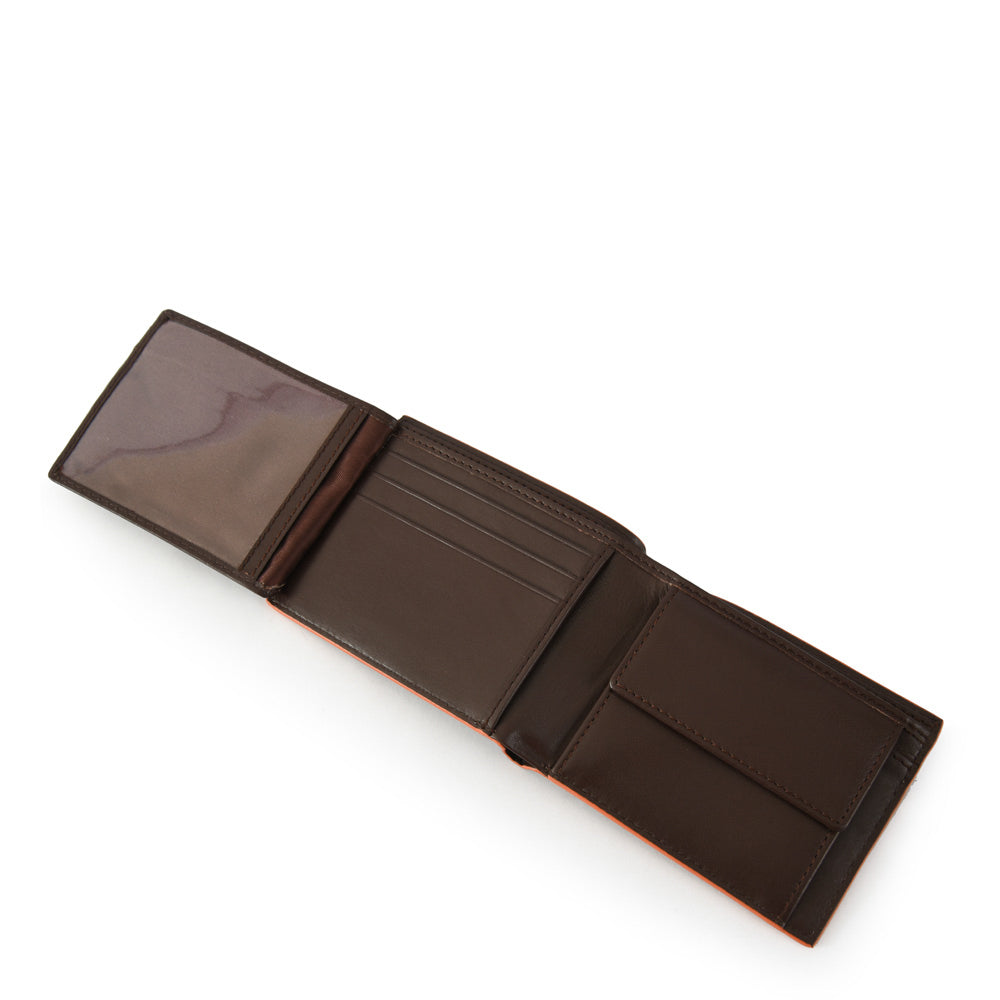 Billetera con aleta fabio café oscuro