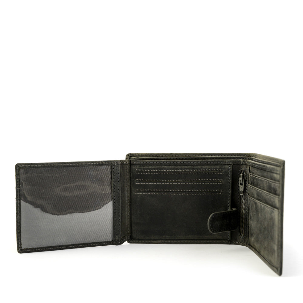 Billetera con cierre interior alfonso gris oscuro