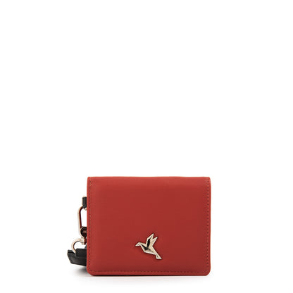 Tarjetero monserrat pequeña rojo