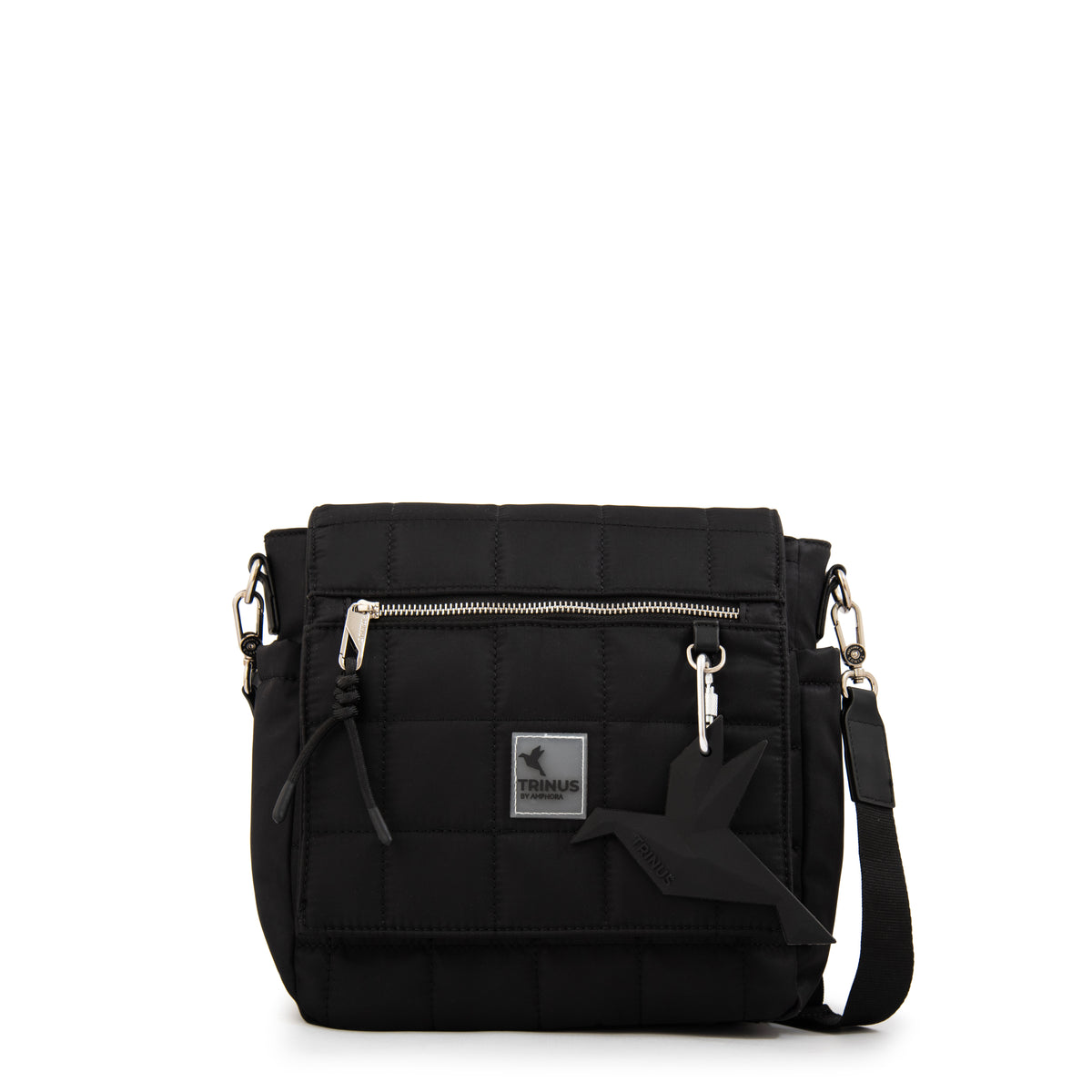 Cartera bandolera con tapa mediana belina negro