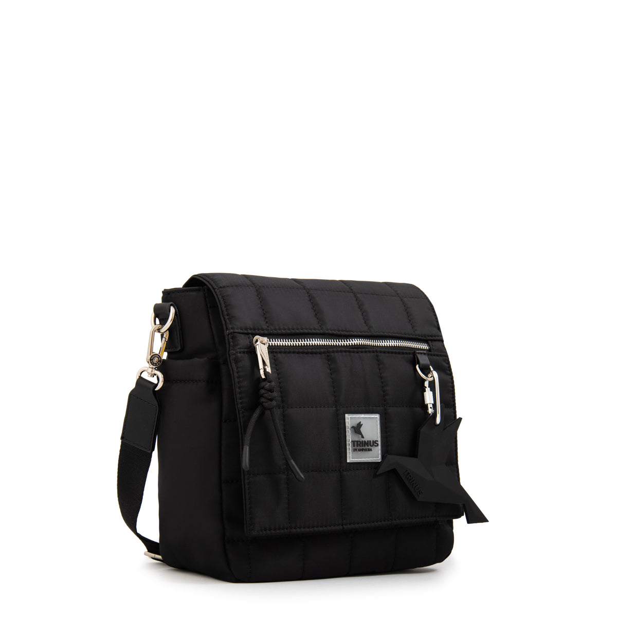 Cartera bandolera con tapa mediana belina negro