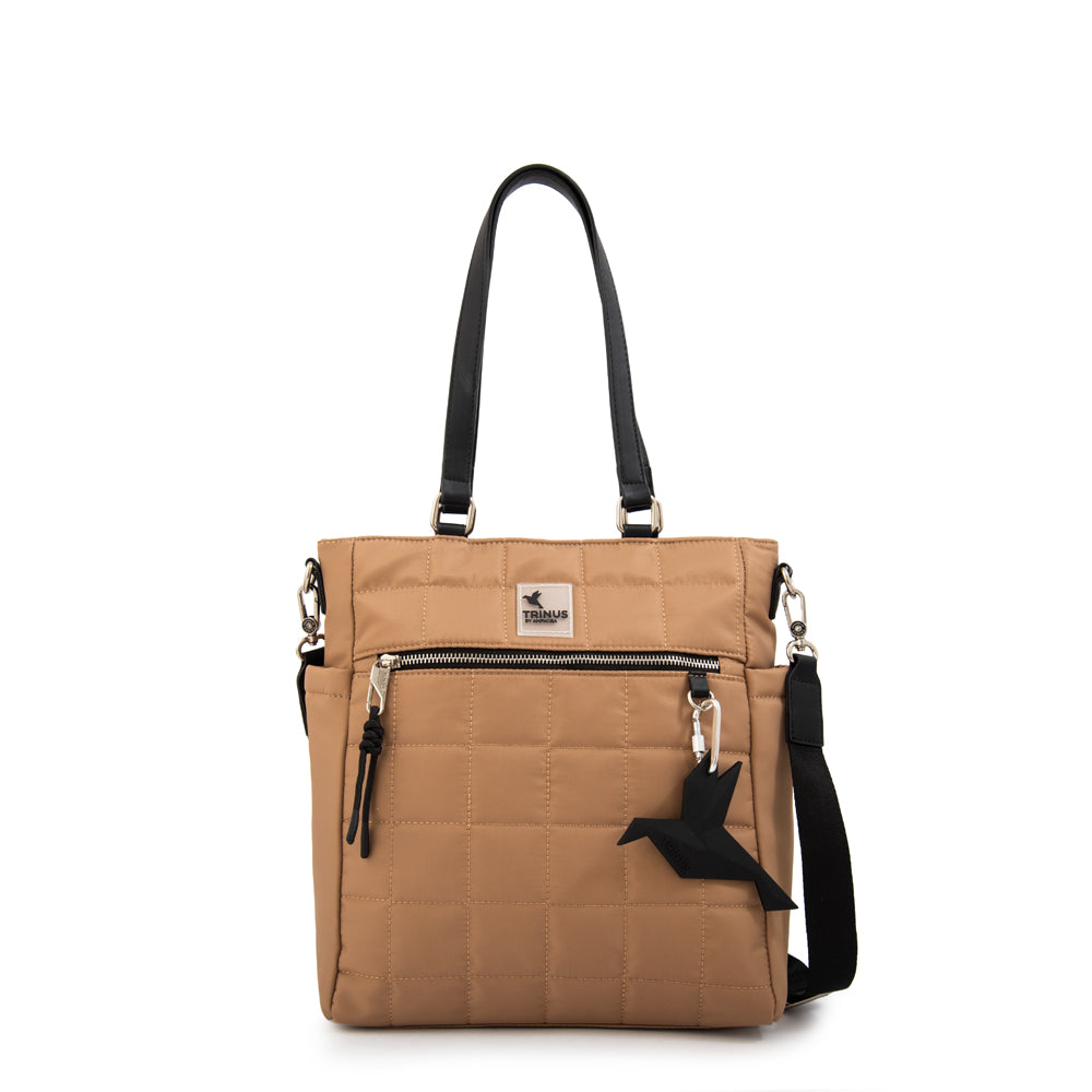 Cartera tote shopping belina grande beige oscuro