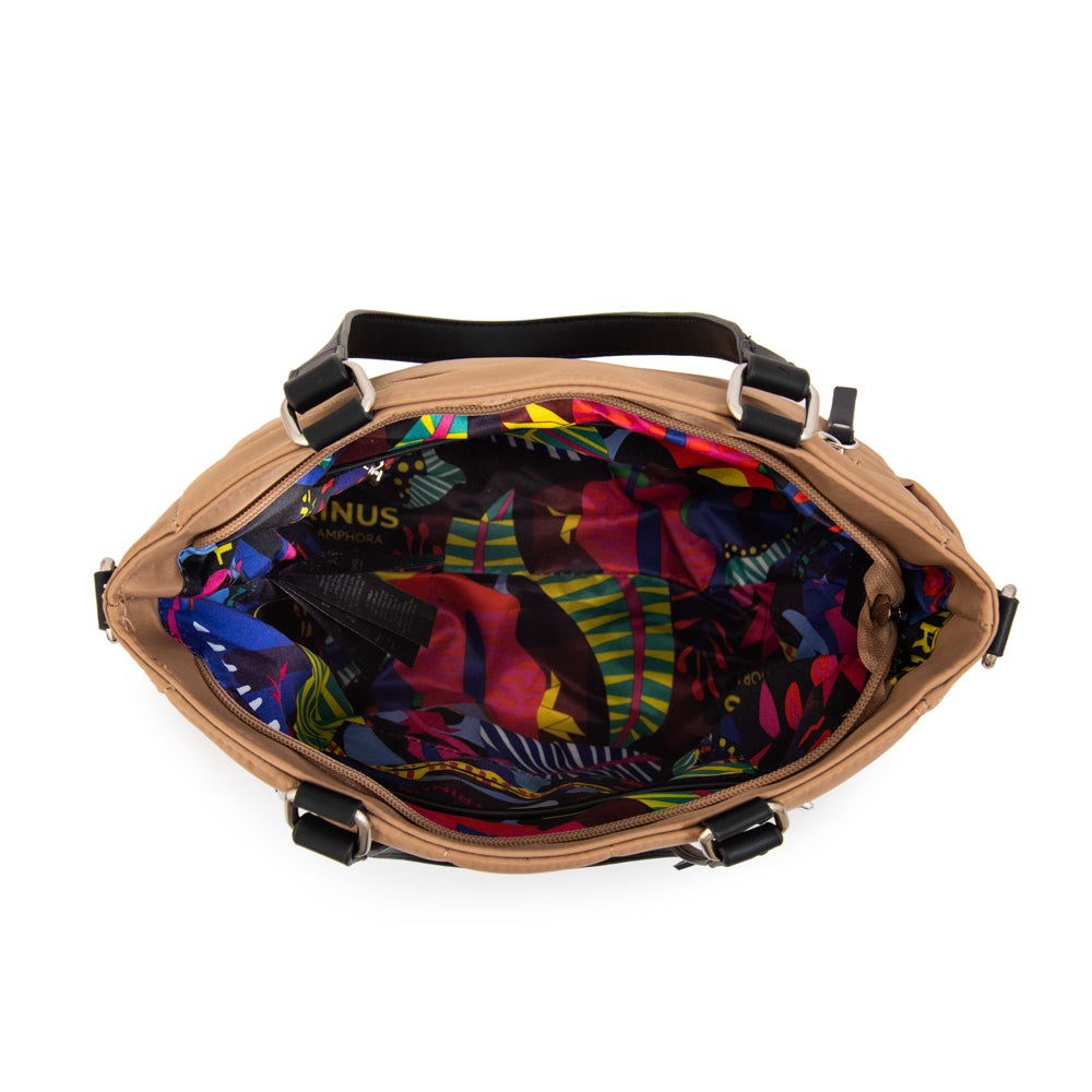 Cartera tote shopping belina grande beige oscuro