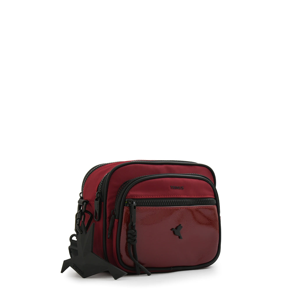 Cartera bandolera bandolera carina mediana burdeo
