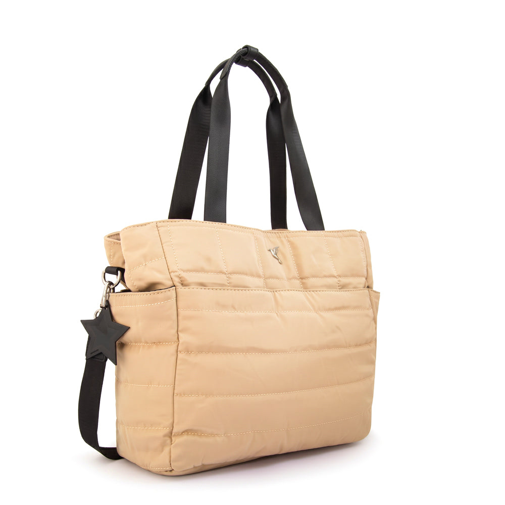 Cartera tote porta notebook australia beige oscuro