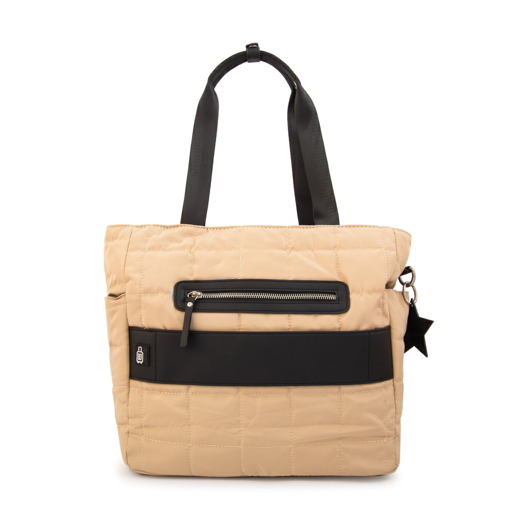 Cartera tote porta notebook australia beige oscuro