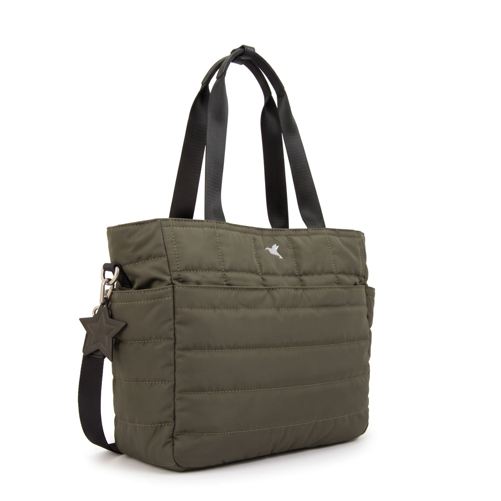 Cartera tote porta notebook australia verde oliva