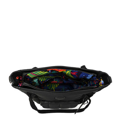 Cartera tote tres divisiones mediana florence negro