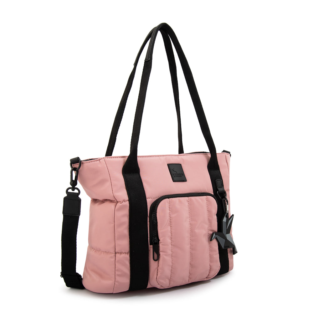 Cartera tote tres divisiones florence mediana rosa viejo