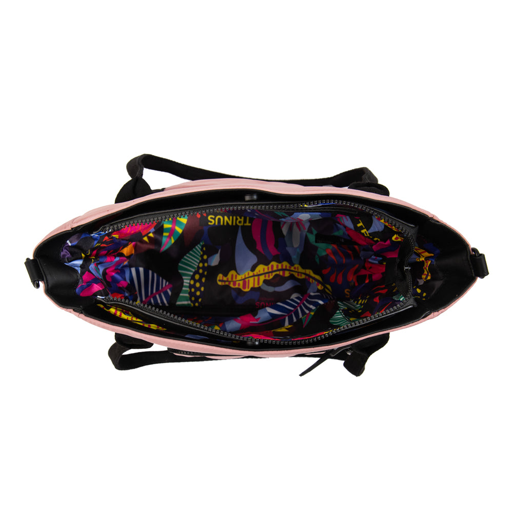 Cartera tote tres divisiones florence mediana rosa viejo