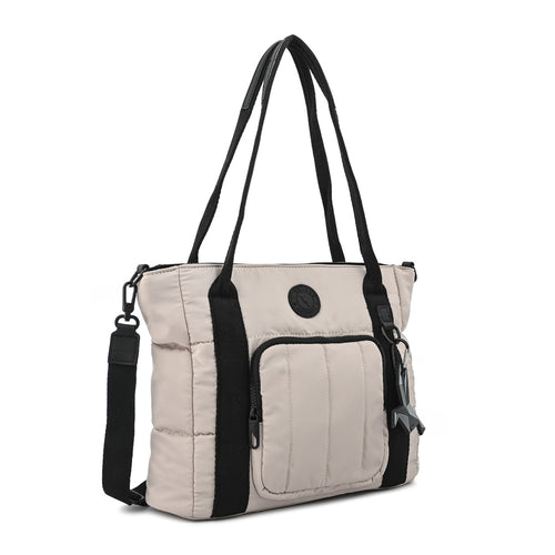 Cartera tote tres divisiones florence mediana gris claro
