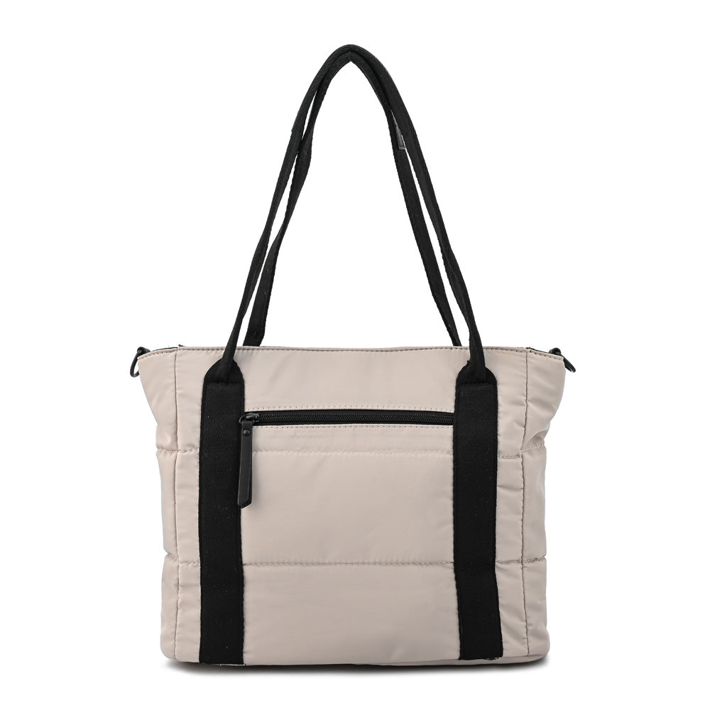 Cartera tote tres divisiones florence mediana gris claro
