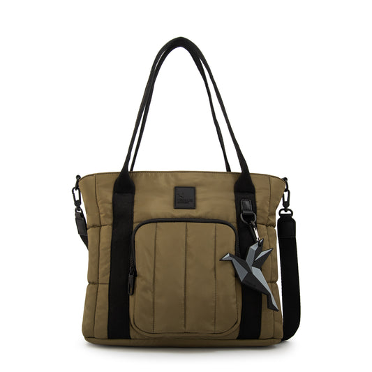 Cartera tote porta notebook florence mediana verde oliva