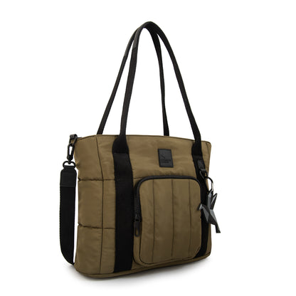 Cartera tote porta notebook florence mediana verde oliva