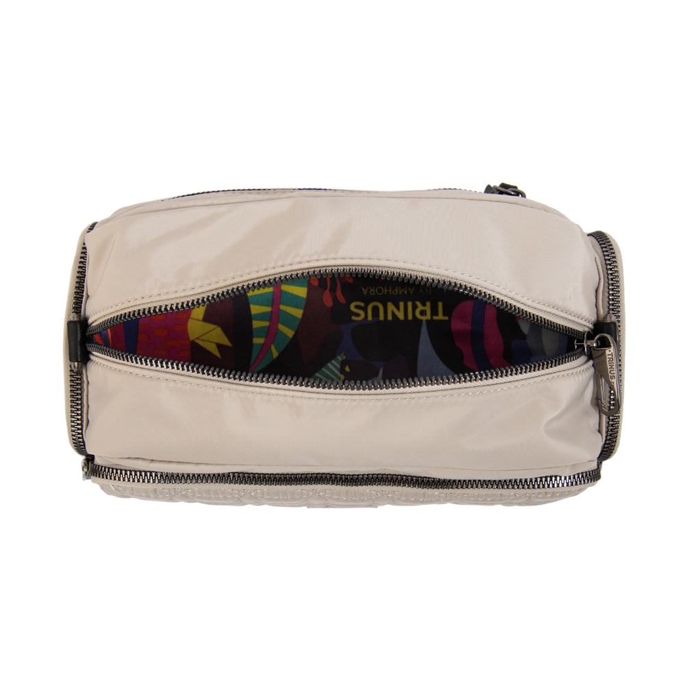 Cartera bandolera sahara pequeña blanco crudo