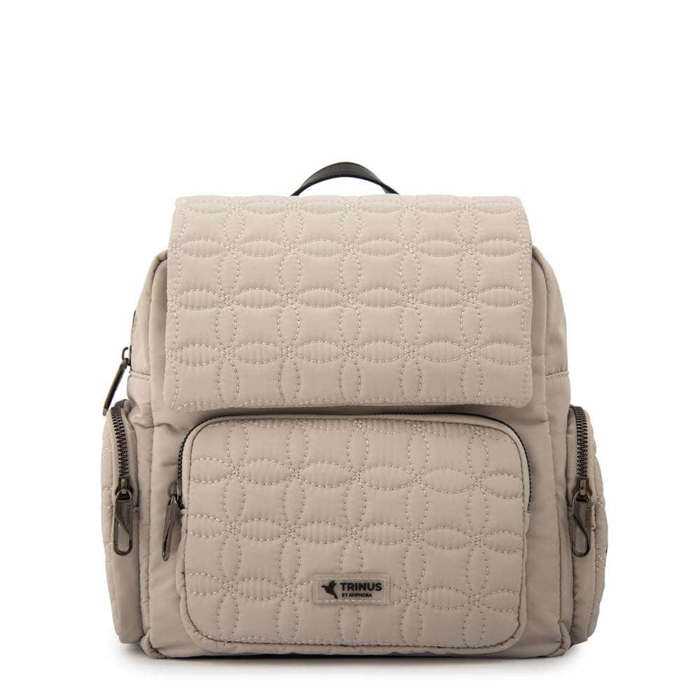 Mochila con tapa sahara pequeña blanco crudo