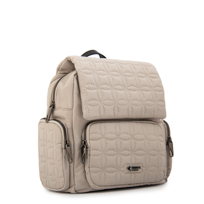 Mochila con tapa sahara pequeña blanco crudo