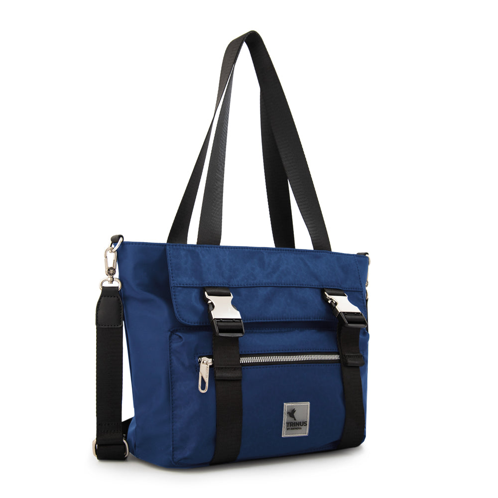 Cartera tote college grande azul