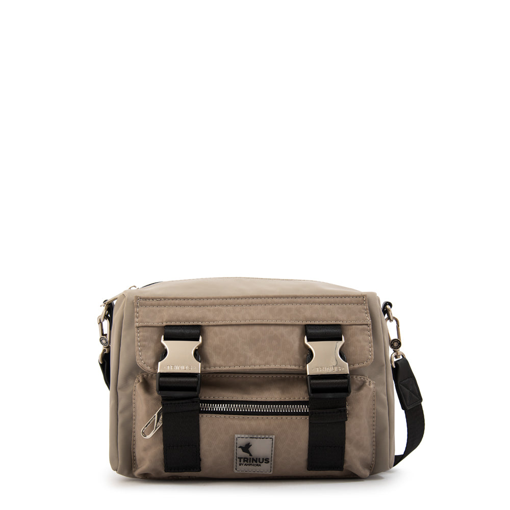 Cartera bandolera college pequeña taupe