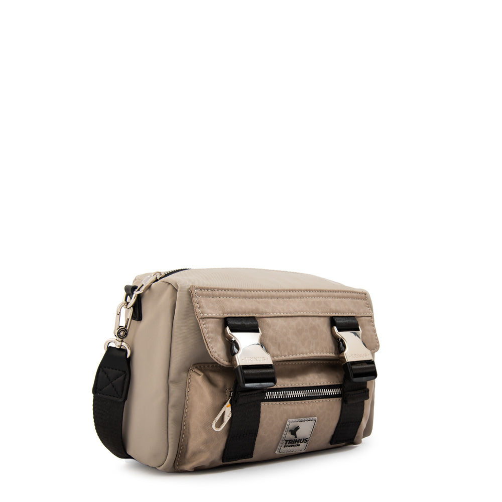 Cartera bandolera college pequeña taupe