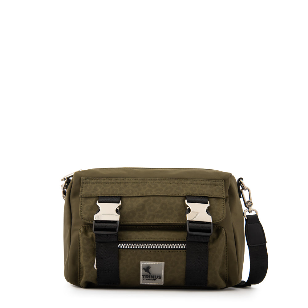 Cartera bandolera college pequeña verde oliva