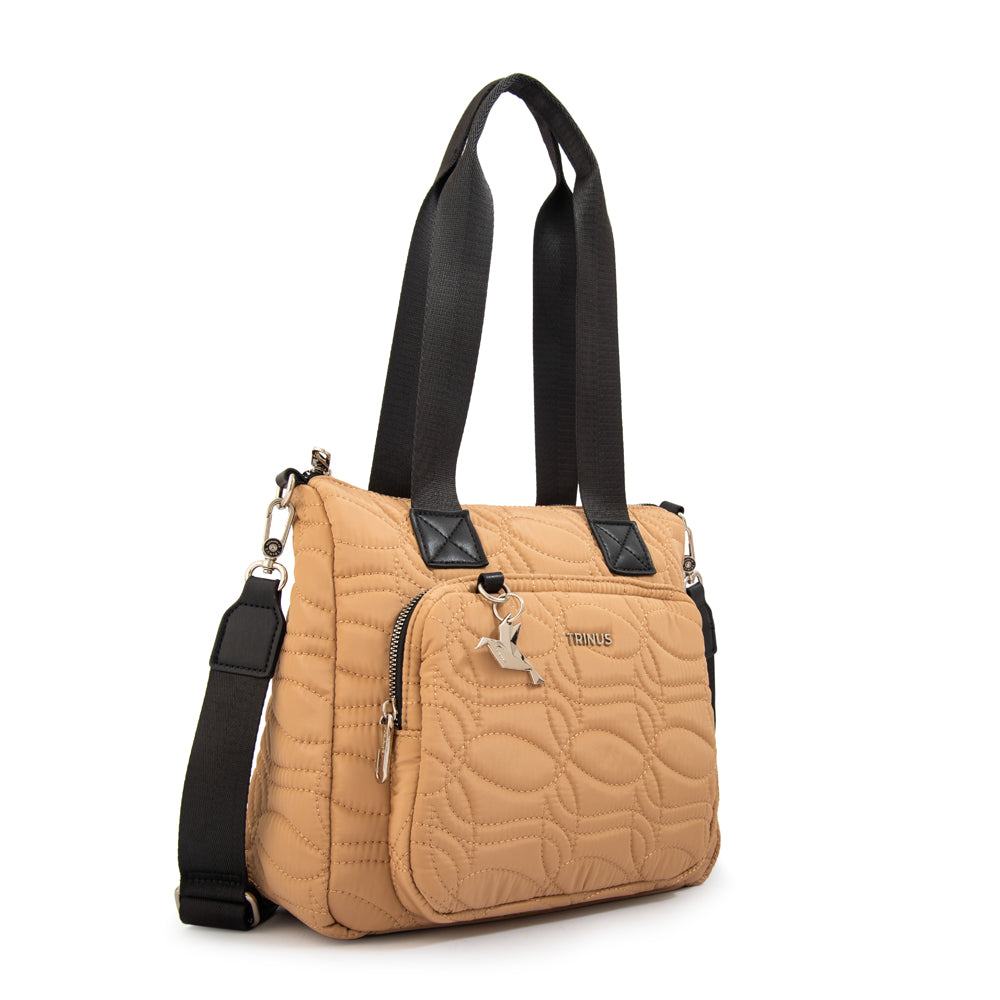 Cartera tote ivanca grande beige oscuro
