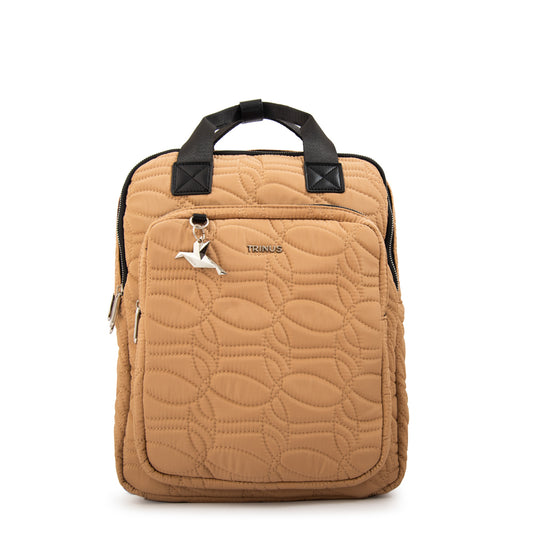 Mochila porta notebook ivanca grande beige oscuro