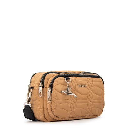 Cartera bandolera ivanca pequeña beige oscuro