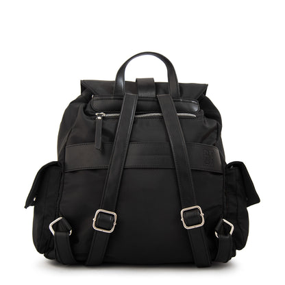 Mochila con tapa melania mediana negro