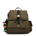 Mochila con tapa melania mediana verde oliva