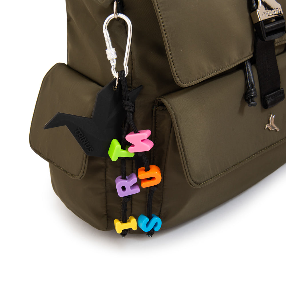 Mochila con tapa melania mediana verde oliva