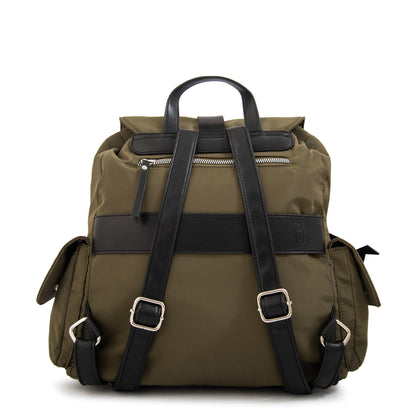 Mochila con tapa melania grande verde oliva