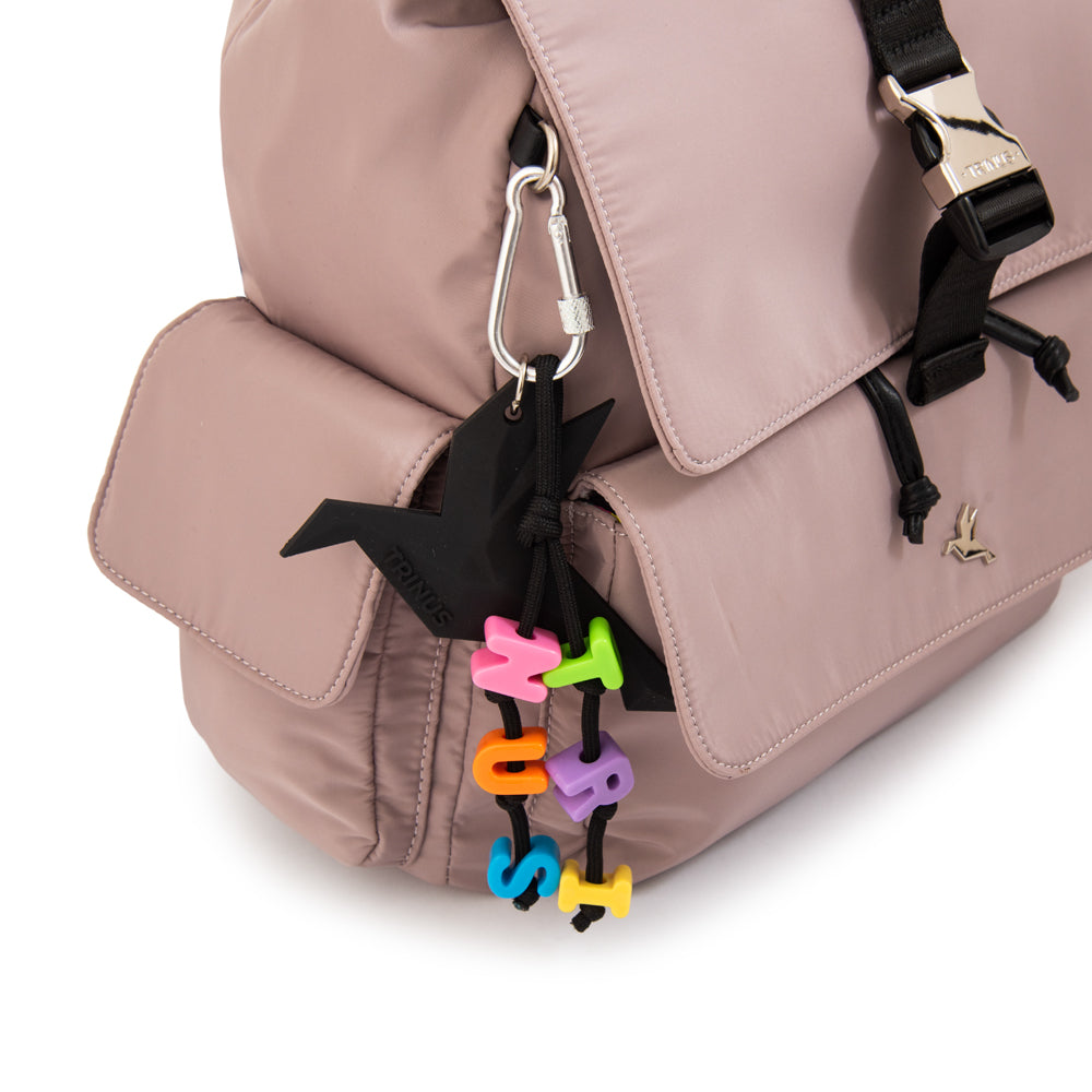 Mochila con tapa melania mediana rosa viejo