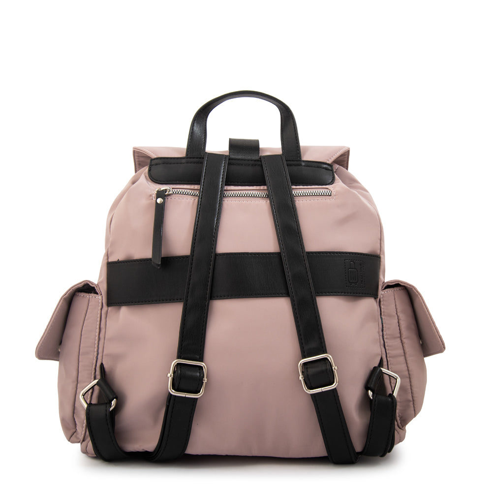 Mochila con tapa melania mediana rosa viejo