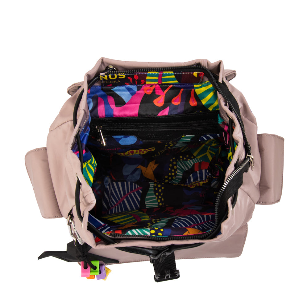 Mochila con tapa melania mediana rosa viejo
