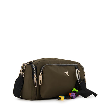 Cartera bandolera melania mediana verde oliva