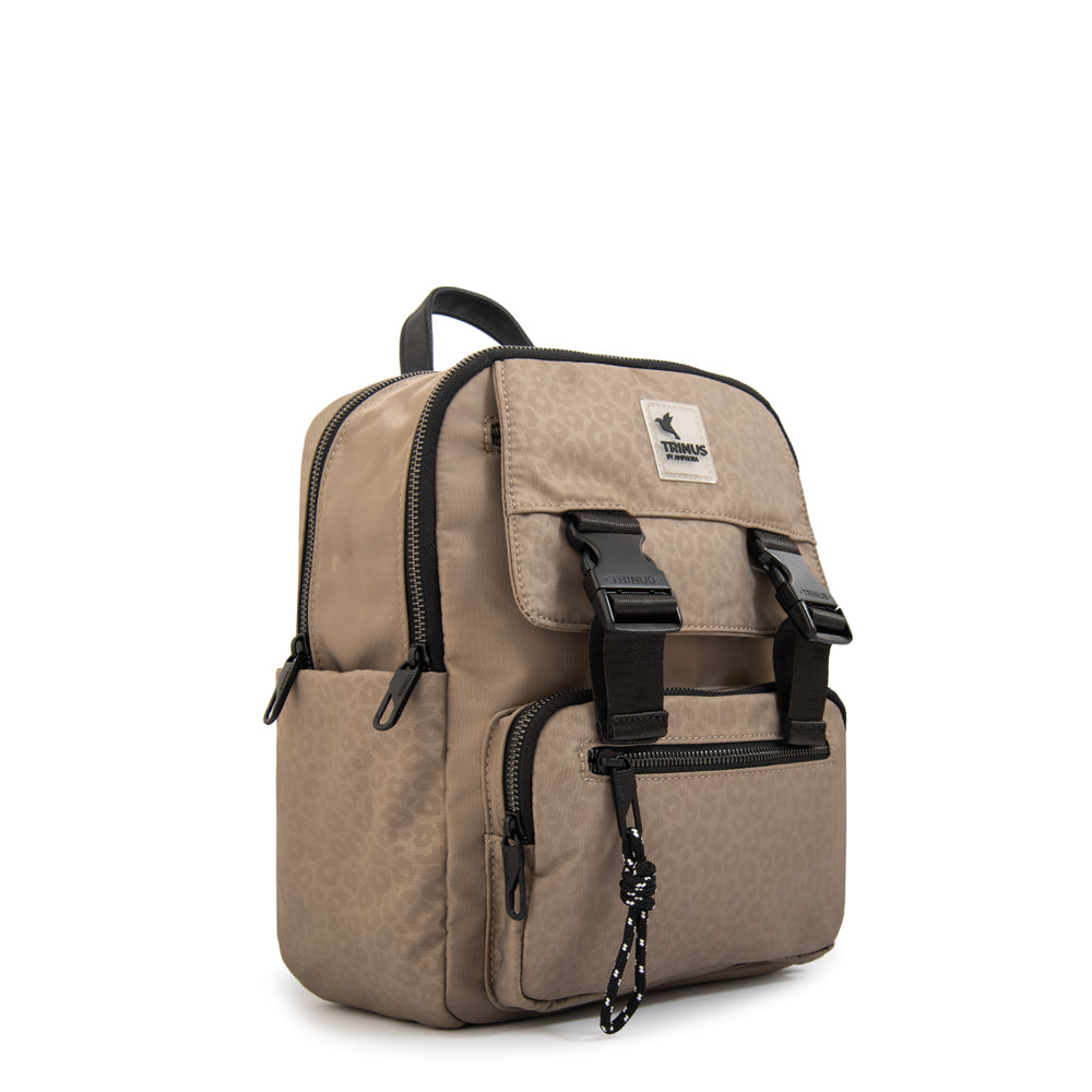 Mochila college mediana taupe