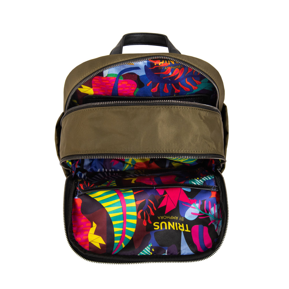 Mochila college mediana verde oliva