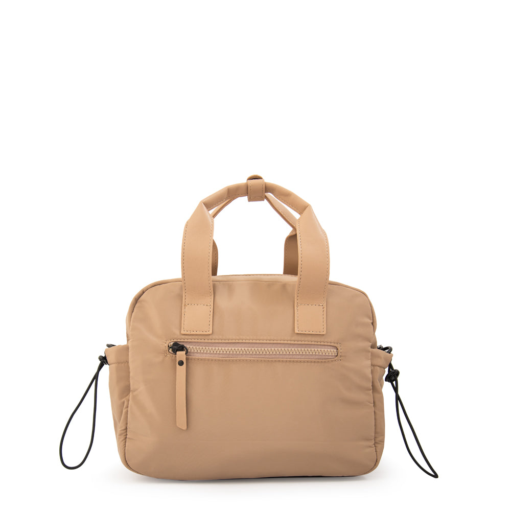 Cartera bandolera con asas zelanda mediana beige oscuro