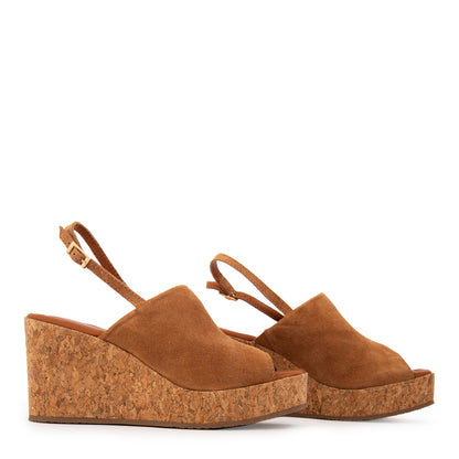 Sandalia amber cuero café